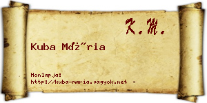 Kuba Mária névjegykártya