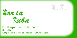 maria kuba business card